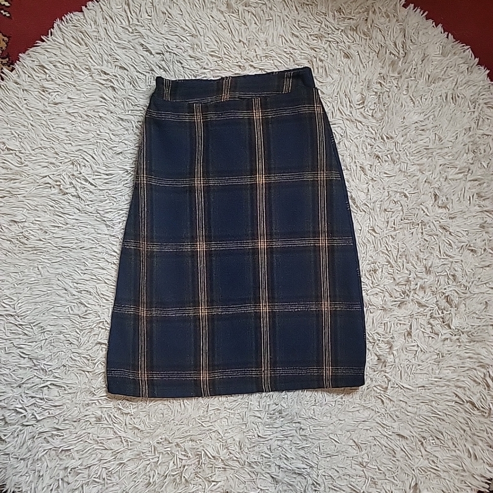 Grace & Chili Plaid Midi Skirt Fall Winter Academia Preppy Indie Schoolgirl Work